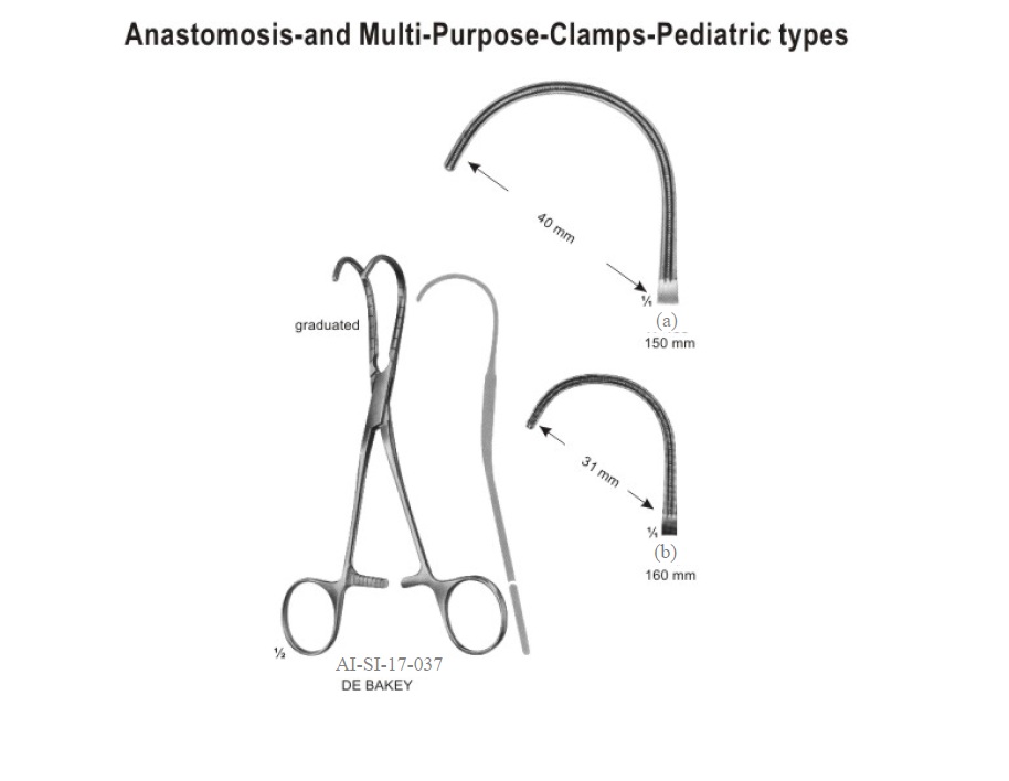 DeBakey Anastomosis pediatric clamp